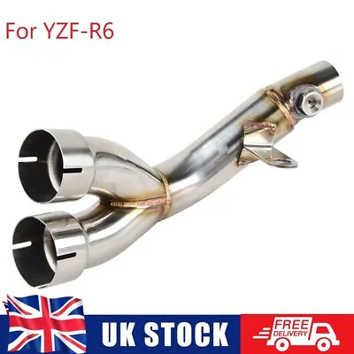 Exhaust Muffler Pipe Y Tip Mid Link For Yamaha YZF-R6 2006-2018 2019 2020 • £43.99