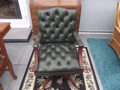 Vintage Buttoned  Captains Chair/chesterfield Style By Fautless- Doerner • £300