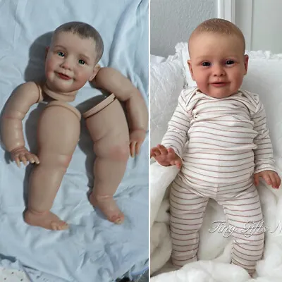 3D Painted Reborn Doll Kit Lifelike Baby Unassembled Kits With Cloth Body Eyes • £50.39