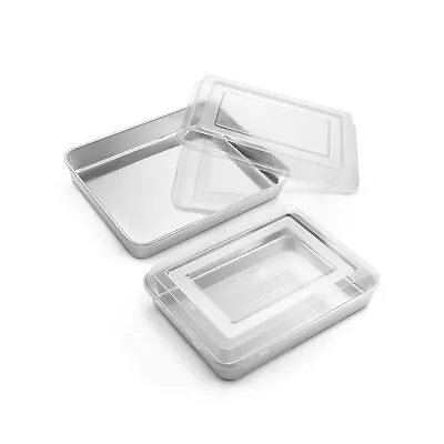 9¼ X 7⅛ X 2 Inch Baking Pan With Lid Stainless Steel Lasagna Rectangular Cake... • $30.90