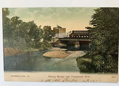 Vintage Postcard Massillon Oh. Pennay Bridge • $4
