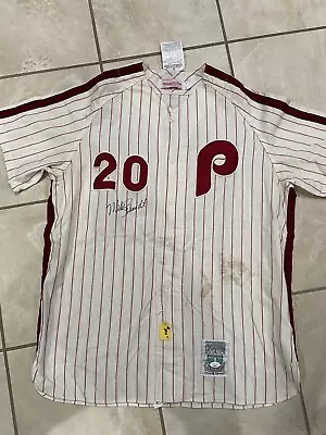 Mike Schmidt Autographed Mitchell & Ness Baseball Jersey Signed JSA Phillies • $306.99