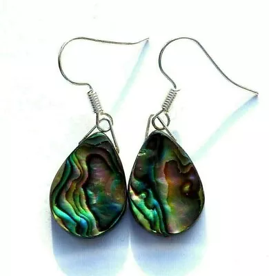 Real Abalone Shell Teardrop Earrings-with Gift Bag- Post Discount Available • £4