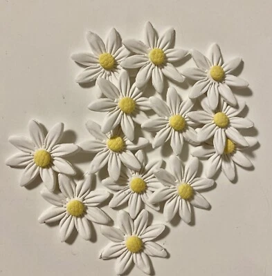 $050ea Daisy Sugar Flower Wedding Birthday Cake Decoration Cupcake Topper 24/set • $12