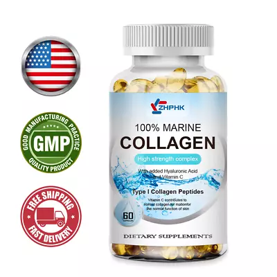 Marine Collagen Capsules With Hyaluronic Aid & Vitamin C For SkinImmune Health • $11.29