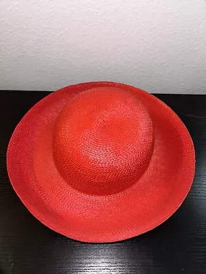 Beautiful Amanda Smith Womens Brimmed Straw Hats Red Black Set Of 2 • $28