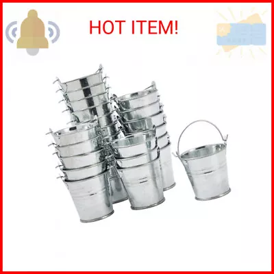 Juvale 24 Pack Mini Metal Buckets With Handles For Party Favors Small Galvanize • $19.50