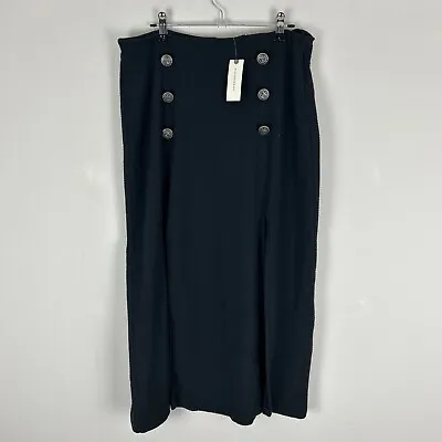 Maeve By Anthropologie Navy Blue Midi Sailor Skirt UK12 W32” L32” RRP£90 • £50