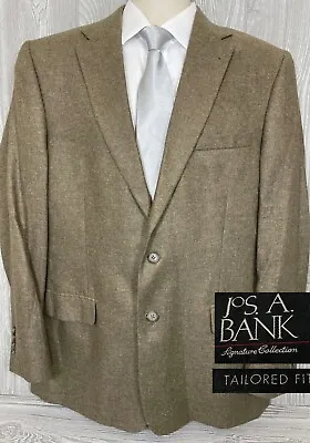 Jos. A. Bank Tailored Fit Beige Silk Blazer Sport Coat Suit Jacket 44 Long (t4) • $50