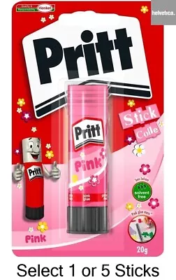 Pritt Stick PINK 20g Non-Toxic Coloured Solvent-free Glue (Select 1 Or 5 Sticks) • £4.95