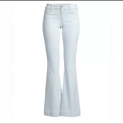 J Brand Love Story Wide Leg Flare Jeans Womens Size 31 White Mid Rise • $31.86