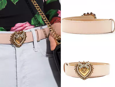 Dolce & Gabbana Devotion Buckle Belt Belts Embellished Heart Luxury • $1009.82