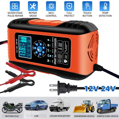 12/24V Car Automatic Battery Charger AGM GEL Intelligent Pulse Repair Starter US • $26.99