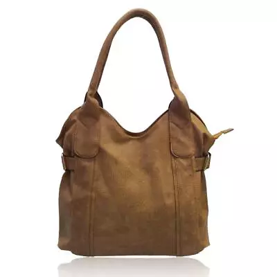 Women's Large Designer Style Faux Leather Tote Shopper Hand Bag Shoulder Ladies • £12.49