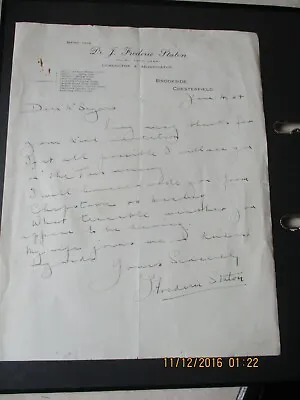 £5.75 • Buy 1924 Dr J Frederic Staton Conductor Signed Hand Written Letter