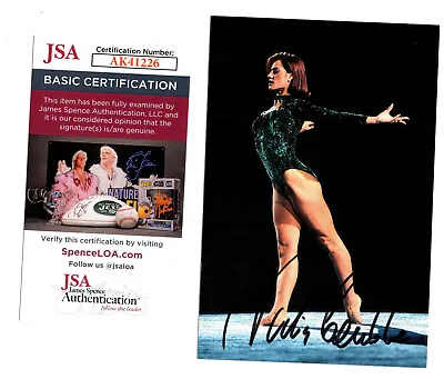 Nadia Comaneci Signed 4x6 Photo Olympic Gymnastics Legend Gold Medal JSA 💎COA • $55