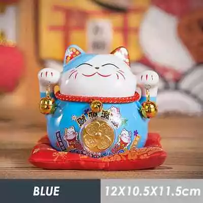 4.5 Inch Ceramic Maneki Neko Lucky Cat Money Box Fortune Colored Cat Feng Shui • $30.22