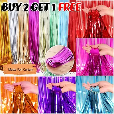 £2.15 • Buy 2M-3M Foil Fringe Tinsel Shimmer Curtain Door Wedding Birthday Party DECORATIONS