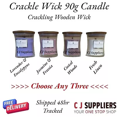 Crackle Wick -  Single Wick Crackling Candle - Small Hourglass 3 X 90g • £12.99