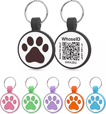 Personalized QR Code Dog Tag Silicone Medium-Large Breeds 1.25  Black • $9.49