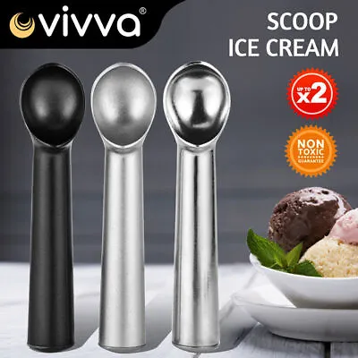 Anti-Freeze Ice Cream Scoop Non Stick Professional Polished Aluminium Spoon NEW • £5.45