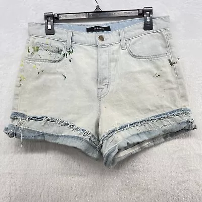 J Brand Shorts Womens 28 Blue Gracie Jean Button Fly Light Wash Distressed • $12.60