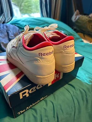 Reebok Club C Mid 2 Vintage Unisex Tennis Size 8.5 White And Red  • $10