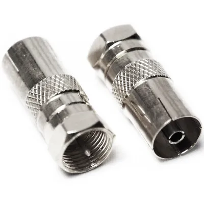 20x F Type Connector Male To TV Aerial Socket Female Adapter RF Coax Converter • £11.99