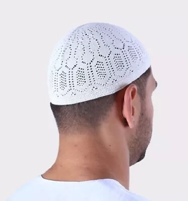 New  Islamic Cotton Prayer Hat - Mens Skull Cap Topi Kufi - Male Turkish Muslims • £2.55