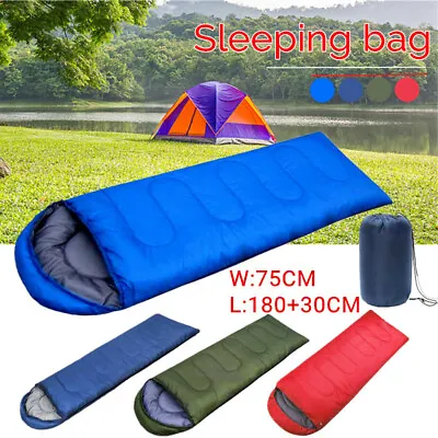 £16.99 • Buy 3 Season Single Sleeping Bags Camping Rectangular Envelope Zip Up Kids Adult