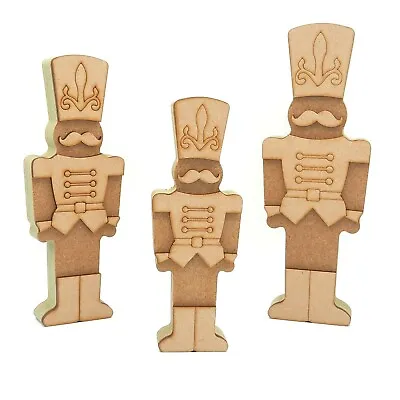 Freestanding Layered Christmas Nutcracker Shape MDF Wood Craft Blank Decoration • £3.85