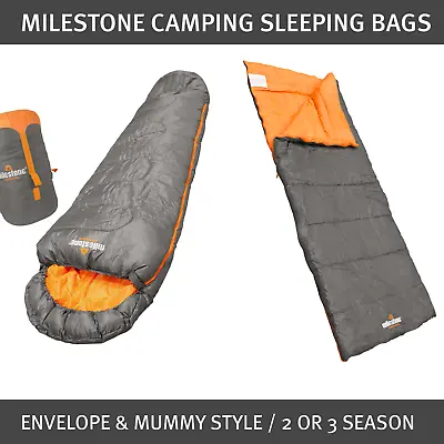 £19.99 • Buy Milestone Camping Sleeping Bags / Envelope & Mummy Style