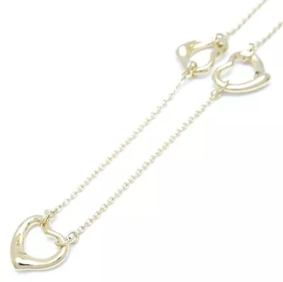 TIFFANY&Co. Open Heart 18K Yellow Gold Necklace 3P Elsa Peretti /291350 • $669.78