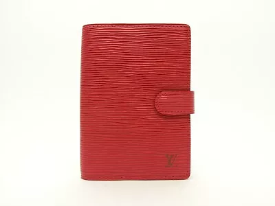 Louis Vuitton Authentic Epi Leather Red Agenda Fonctionnel PM Diary Cover Auth • $145