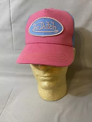 Von Dutch Kustom Made Originals Cap Hat Snapback Mesh Youth Kids Logo Pink Blue • $19.99