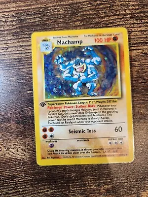 Pokémon TCG Machamp Base Set 8/102 Holo 1st Edition Holo Rare • £9.95