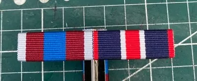 MEDAL RIBBON BAR - 2 SPACE FULL SIZE - PINNED Or STUDDED Or SEWN • £4