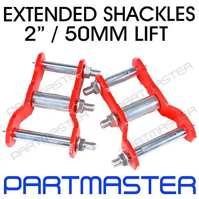 For Toyota Hilux KUN26 N70 4WD Rear 2  50mm Extended Greasable Shackles Lift Kit • $80