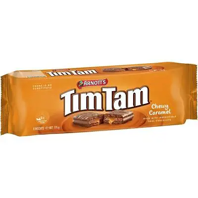 Arnotts Tim Tam Chewy Caramel Chocolate Biscuits 175g • $15