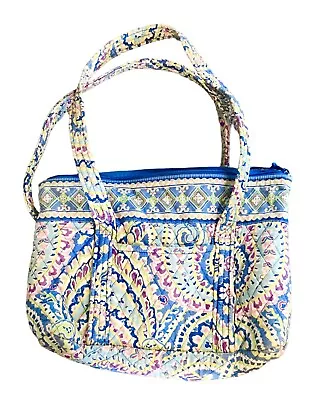 Vera Bradley Purse Bag Shoulder Capri Blue Retired Quilted Paisley Zip Closure • $18.99