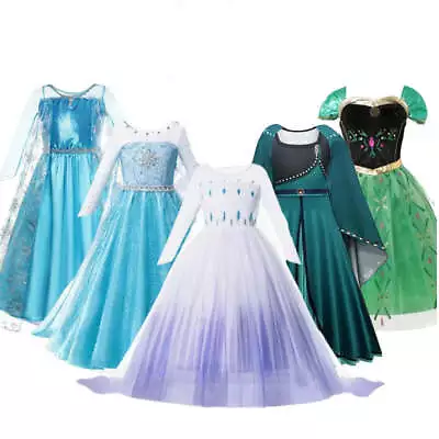 2024 Snow Queen Girls Dress Princess Elsa Dresses Kids Fancy Children Vestidos B • $26.24