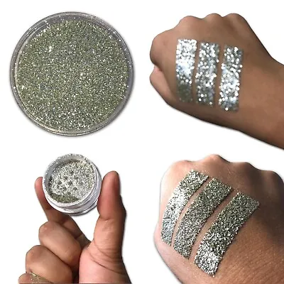 Ultra Fine Diamond Silver Mermaid Effect Glitter Nail Art Powder Dust Glimmer Uk • £2.99