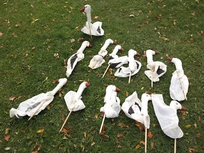 ---Vintage Box Of 12 North Wind Decoys – Snow Geese Devils Lake ND Windsock • $145