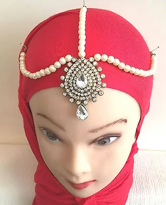 New Matha Patti Hijab Jewellery Chain Indian Head Piece Pearl Eid Sale!!!!!! • $7.57