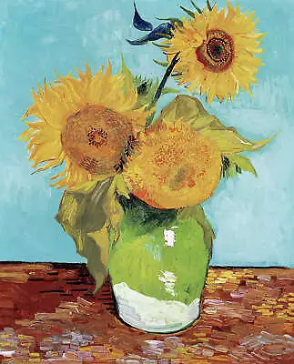 Vase With Three Sunflowers By Vincent Van Gogh Art Print • $11.95
