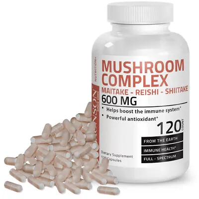 Bronson Mushroom Complex Maitake-Reishi-Shiitake 600mg 120 Capsules • $14.99