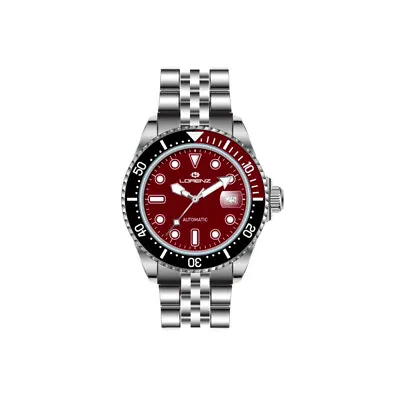 $270.24 • Buy Automatic Mens Wristwatch LORENZ 26148CC Stainless Steel Red Sub 100mt