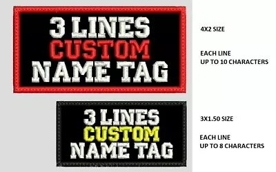 **LOVE IT ** THREE ROW Custom NAME TAG Embroidered  Iron On  FAST • $4.49