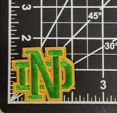 Notre Dame ND Green And Gold  2   Iron On Embroidered Patch ~FREE Mailing!! • $4.95