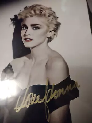 TRUE BLUE MADONNA SIGNED SIMPLY SEXY 8.5x11 COLOR PHOTOGRAPH W/PnPCOA • $145